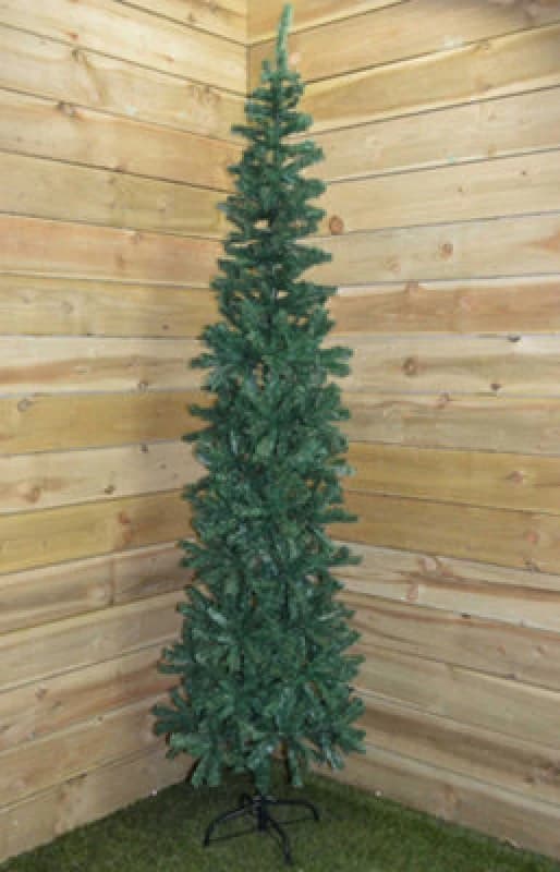 Samuel Alexander 2.2m (7.5ft) Premier Plain Green Spruce Pine Slim Christmas Tree with Stand Green