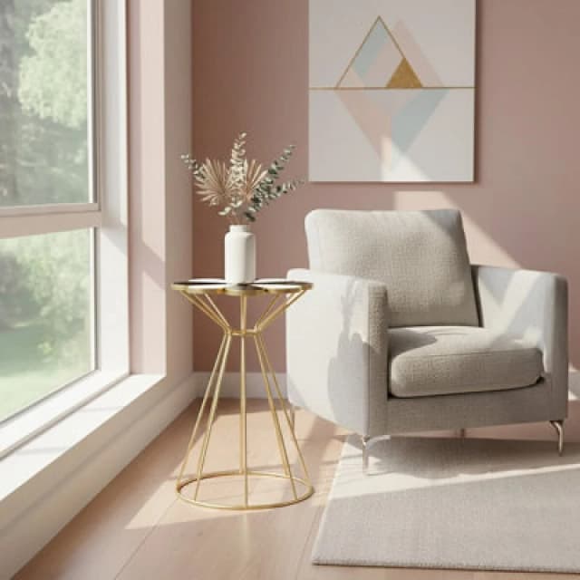 Orsina Jodie Black And White Petal End Table