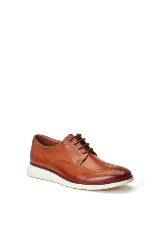Base London Base London Men Flight Brogue Shoe in Tan Size: 10 Tan 10 Male 5038538363200
