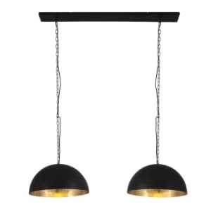 Semicirkel Straight Bar Pendant Ceiling Light Matt Black, Gold Colored Inside