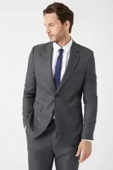 Slim Charcoal Wide Self Stripe Suit Jacket