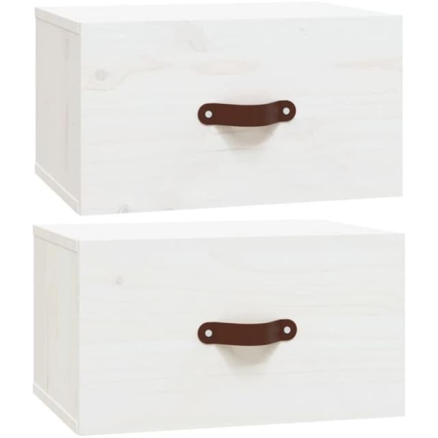 Vidaxl Wall-mounted Bedside Cabinets 2 Pcs White 40X29.5X22 Cm, White 820989