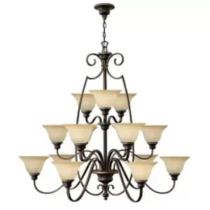 15 Bulb Chandelier Hanging Pendant LIght Antique Bronze LED E27 60W Bulb