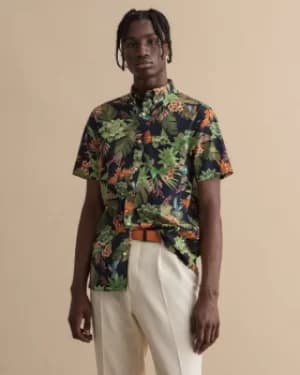 GANT Regular Fit Short Sleeve Humming Garden Print Shirt