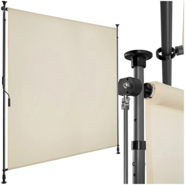 Tectake Retractable Awning Taija - Tooless Installation, With Hand Crank, Retractable And Uv Blocking 150 X 310 Cm - Beige