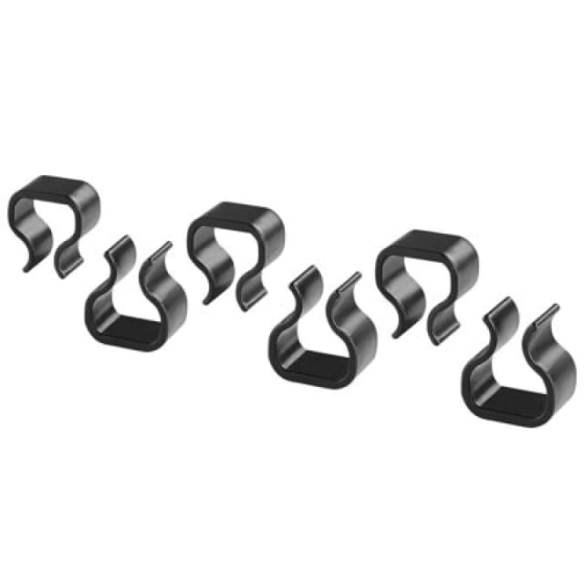 Beliani Set Of 6 Outdoor Fastener Clips Black