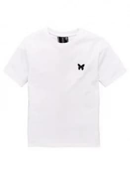 Good For Nothing Boys Tape Back Short Sleeve T-Shirt - White