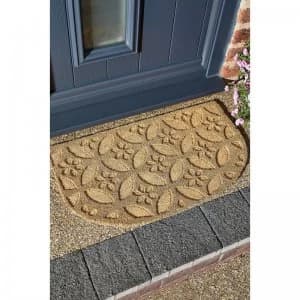 Astley Geo Flower Half Moon Embossed Coir Mat