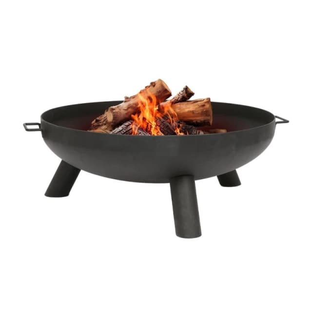 Hammer and Tongs Round Iron Fire Pit - 99cm - Outdoor Garden Patio Heater Firepit Log Burner Bowl in Black Unisex