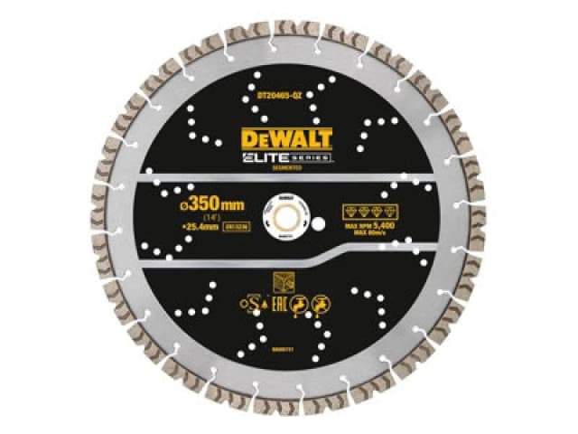 DEWALT DT20465-QZ Elite Series Rebar Concrete Diamond Wheel 350 x 25.4mm - DEWALT DT20465-QZ