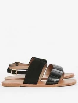 Evans Extra Wide Fit Two Part Simple Sandal - Black