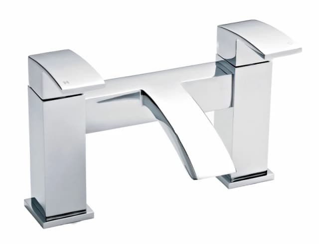 Balterley Luxury Square Deck Mounted Bath Filler Tap Chrome Silver unisex