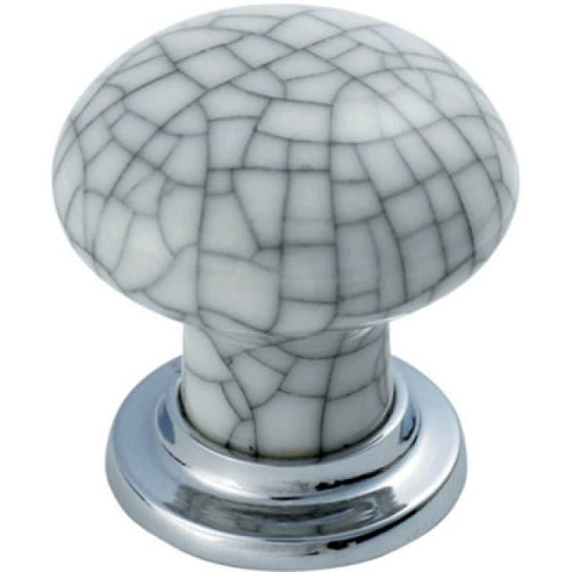 Loops Porcelain Mushroom Cupboard Door Knob Glaze Design Polished Chrome Matt Chrome Multi unisex