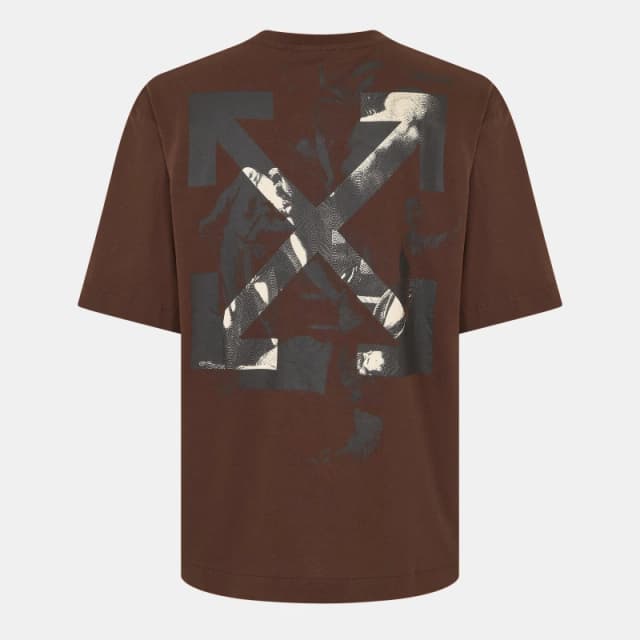 Off White Mens Arrow Skate T-Shirt Choc/Crme male XS