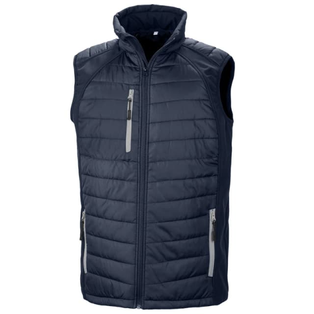 Result Result Men Compass Softshell Padded Gilet in Dark Navy Size: X-Small Dark Navy XS Male 5063527928429
