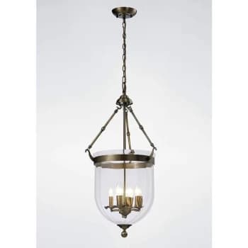 Aubrey pendant lamp 4 Bulbs antique brass / glass