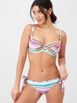 Panache Milano Tie Side Brazilian Bikini Pant - Ikat Print, Ikat Print, Size 10, Women