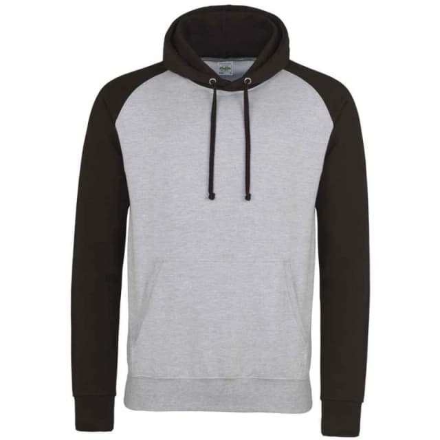 AWDis AWDis Men Baseball Hoodie in Grey Size: Small Grey S Male 5063527836748
