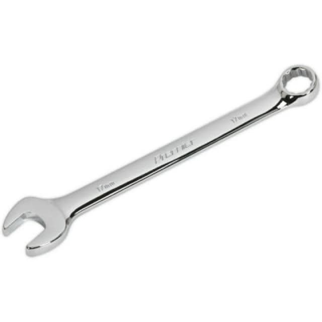 Loops 17mm Steel Combination Spanner - Long Slim Design Combo Wrench - Chrome Vanadium Metallics