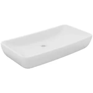 Luxury Basin Rectangular Matt White 71x38cm Ceramic Vidaxl White