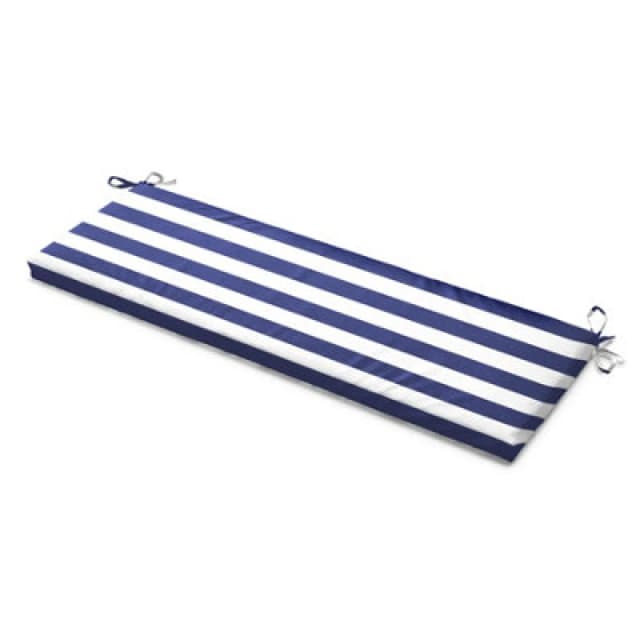 Luxury Living Wide Striped Garden Bench Seat Pad Blue