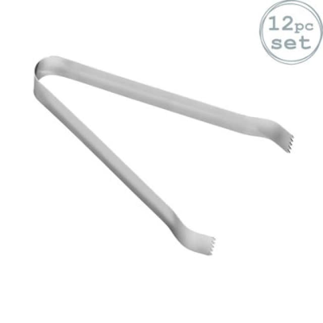 Rink Drink Stainless Steel Ice Tongs - 16Cm - Silver - Pack Of 12
