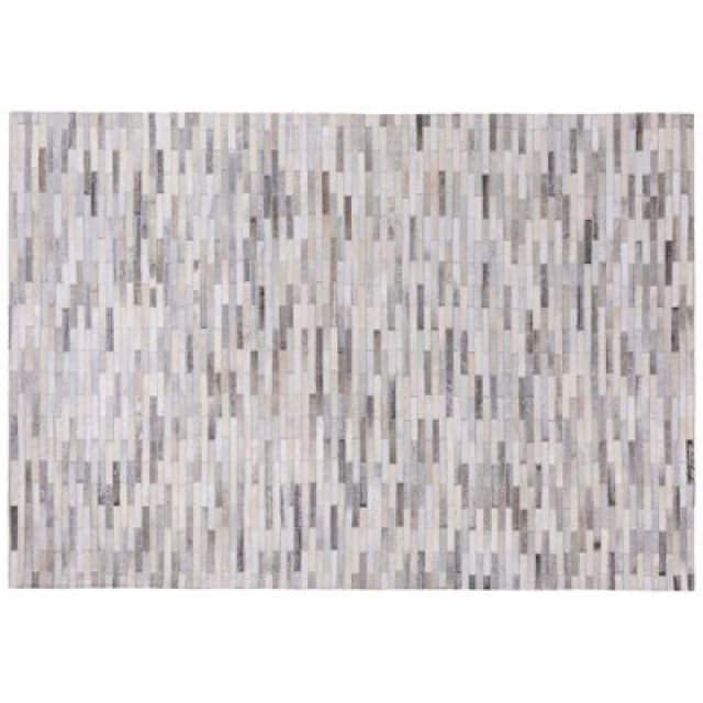 Beliani Rug Ahilli Grey 160 X 230 Cm Leather