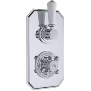 Topaz Twin Concealed Shower Valve Dual Handle - Chrome - Hudson Reed