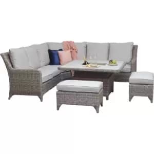 Sarah Wicker Corner Sofa Lifting Dining Table Bench Ice Bucket - Signature Weave