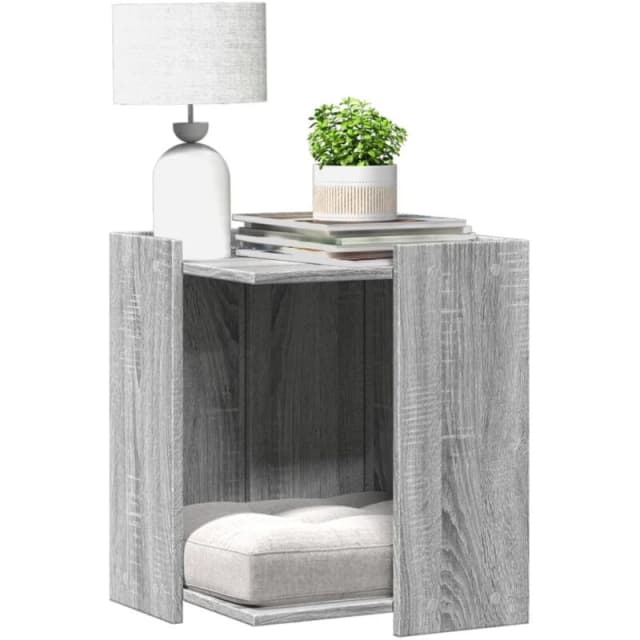 vidaXL Cat Litter Box Enclosure Grey Sonoma 42x42x51cm Engineered Wood, Grey 857747