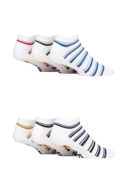 Farah Men Mens 6 Pair Farah Plain, Patterned and Striped Trainer Socks in Off White Size: 6-11 Off White 6-11 Male 5019041656621
