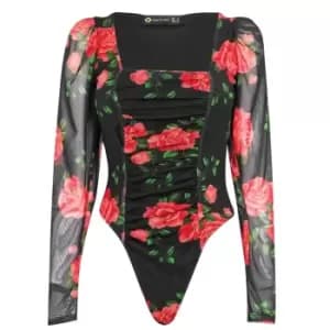 I Saw It First Milkmaid Top Bodysuit - Black