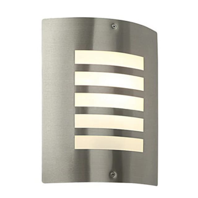Netlighting Bianco Outdoor Wall IP44 60W Brushed Stainless Steel & Opal 1 Light Dimmable IP44 E27 Grey