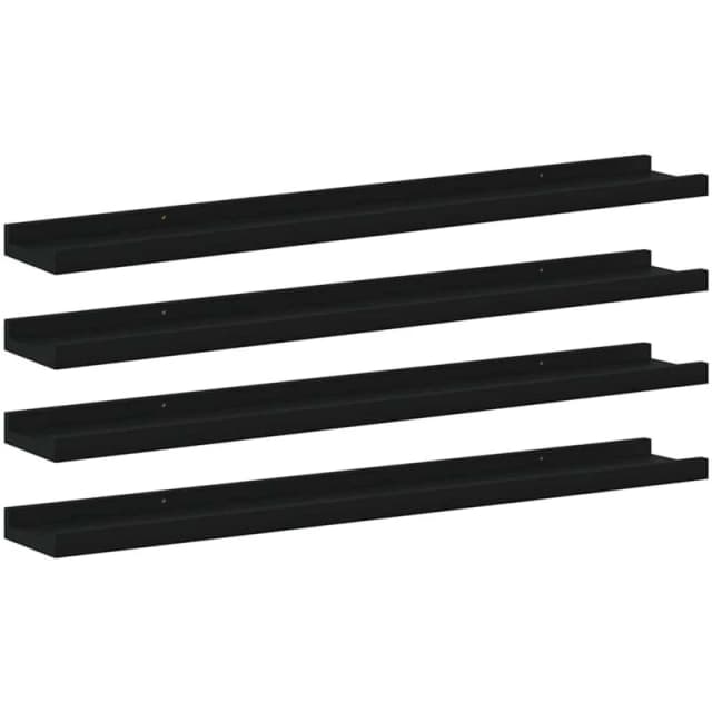 VIDAXL Wall Shelves 4 pcs Black 80x9x3cm Vidaxl 8720286417706