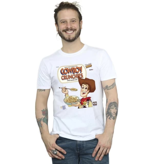Disney Men Toy Story Woody Cowboy Crunchies T-Shirt in White Size: Small White S Male 5063283479166