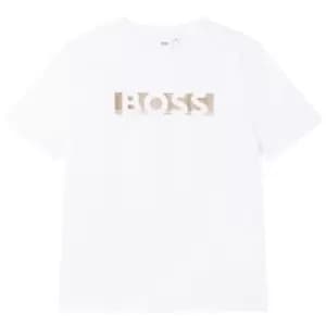 Boss Gold Logo T Shirt - White