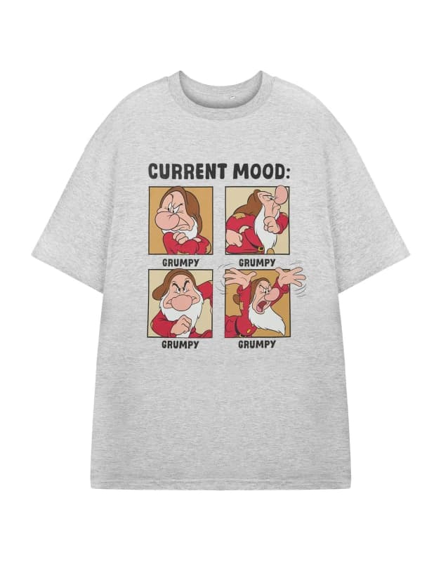 Disney Men Short Sleeved T-Shirt in Grey Size: large Grey L Male 5063203907076