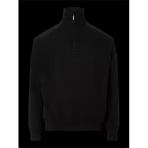 Calvin Klein Mix Media Quarter Zip Sweater - Black