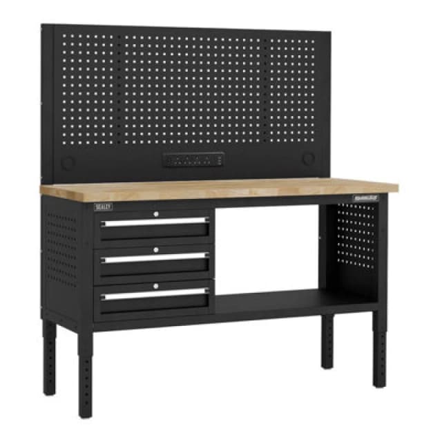 Sealey Superline Pro 3 Drawer Modular Workbench and Pegboard APMWB60COMBO1W Length: 1.52m