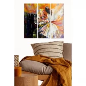 MDF1062243 Multicolor Decorative MDF Painting (3 Pieces)