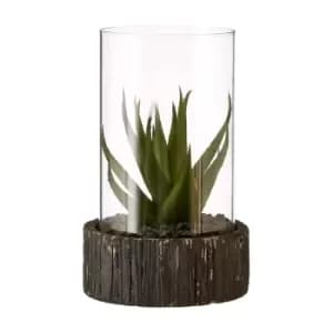 Premier Housewares Small Faux Succulent with Black Stone Base