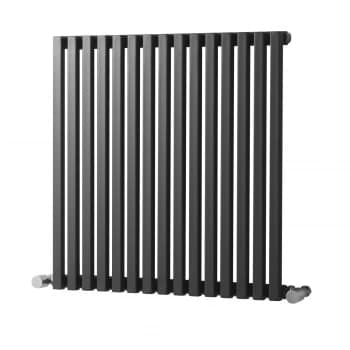 Towelrads Oxfordshire Horizontal Ladder Towel Rail Radiator - Gun Metal 600x590