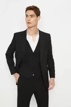 Mens Tailored Fit Black Essential Suit Jacket