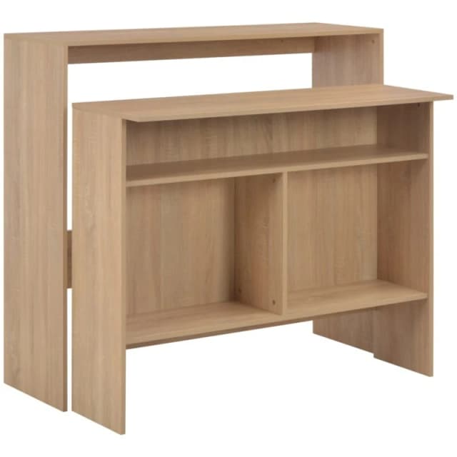 VIDAXL Bar Table with 2 Table Tops Oak 130x40x120cm Vidaxl 280219