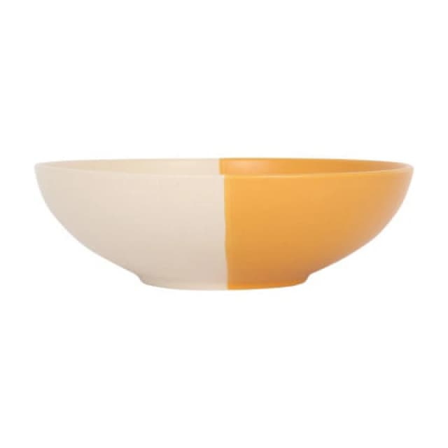 Nicola Spring Dipped Stoneware Pasta Bowl - 20.5Cm - Mustard