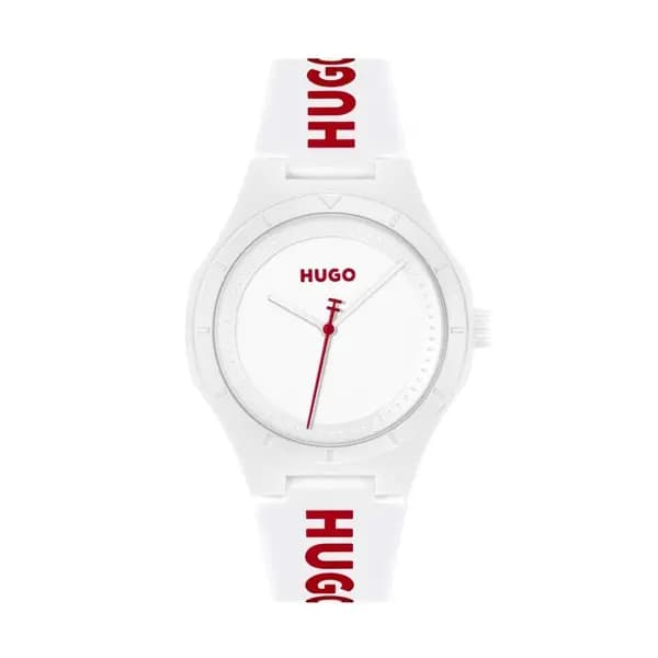 HUGO 150345 Lit For Him White Silicone Strap Watch - W45404