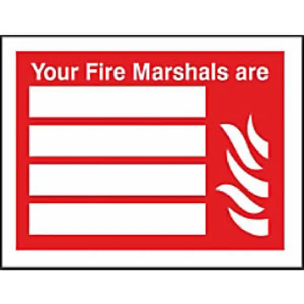 SECO by Stewart Superior Seco Fire Fighting Equipment Safety Sign Your Fire Marshalls Are Self Adhesive Vinyl 150 x 200mm - FF122SAV150X200 FF122SAV15