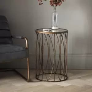 Gallery Interiors Highgate Side Table in Antique Gold