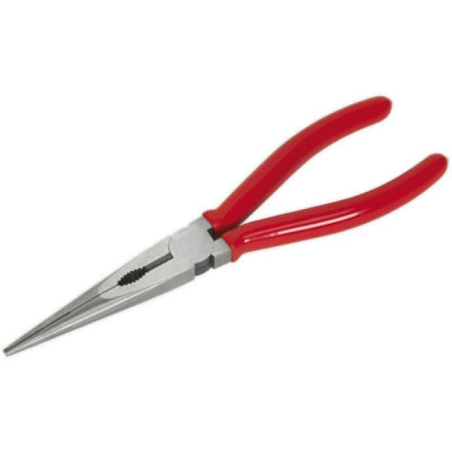 Loops 200mm Long Nose Pliers - Drop Forged Steel - 15mm Jaw Capacity - Serrated Jaws Metallics