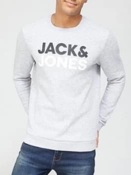 Jack & Jones Logo Crew Neck Sweatshirt - Grey